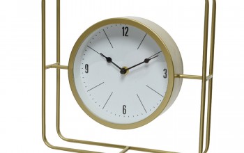 Reloj de mesa en metal dorado
