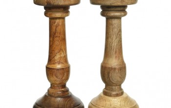 Set de 2 candelabros de madera mango