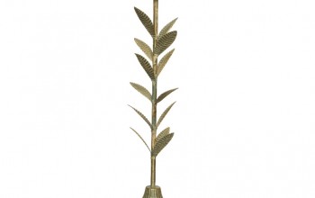 Candelabro metal con hojas 50cm