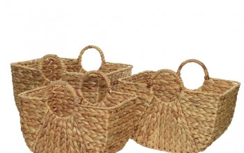 Set de 3 cestas hyacinto - hecho a mano