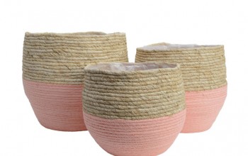 Set de 3 cestas forradas - hecho a mano
