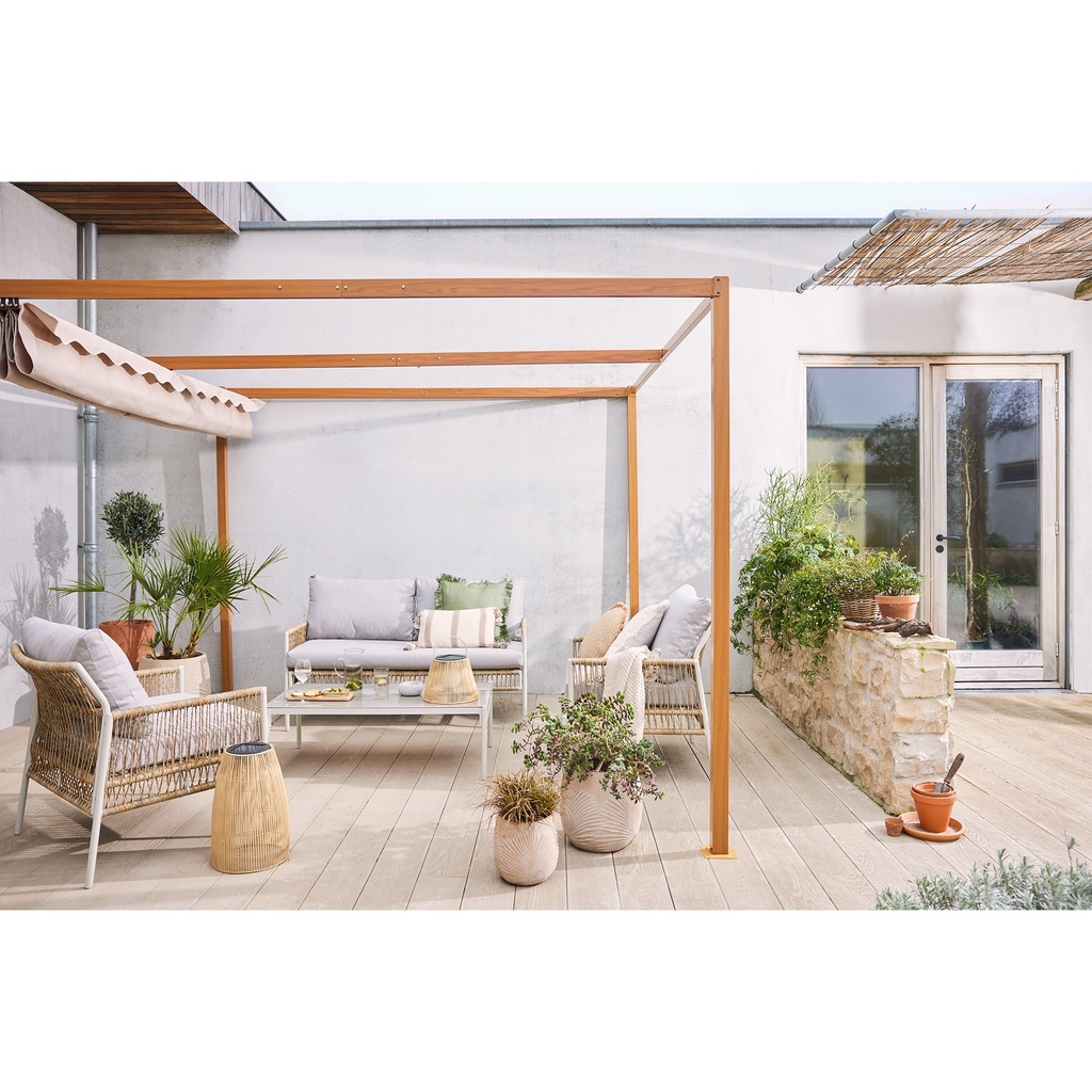 ***PERGOLA POLYESTER BROWN L300-W300-H220cm