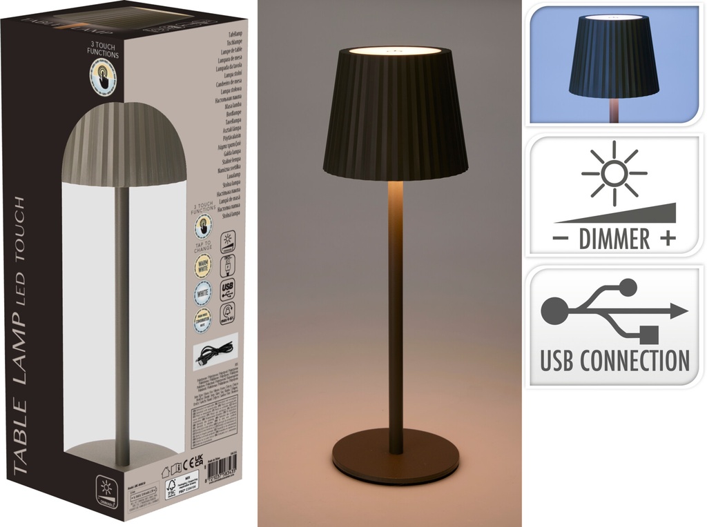 ***TABLE LAMP 9X27CM TAUPE