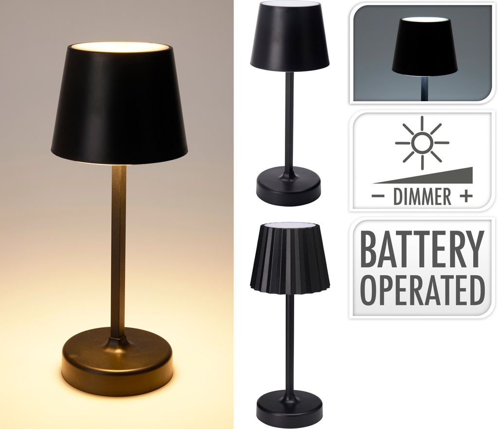 ***TABLE LAMP 10X26CM BLACK 2ASS