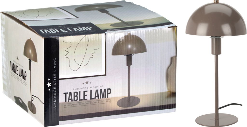 ***TABLE LAMP METAL 18X36CM TAUPE