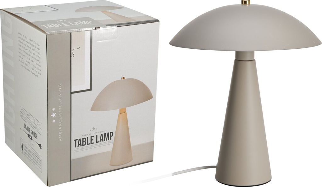 LAMPARA DE MESA METAL - COLOR ARENA 
