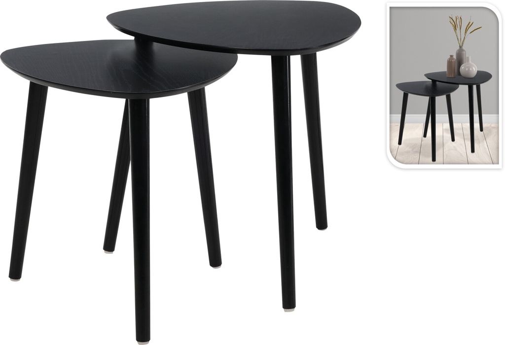***SIDE TABLE SET 2PCS BLACK