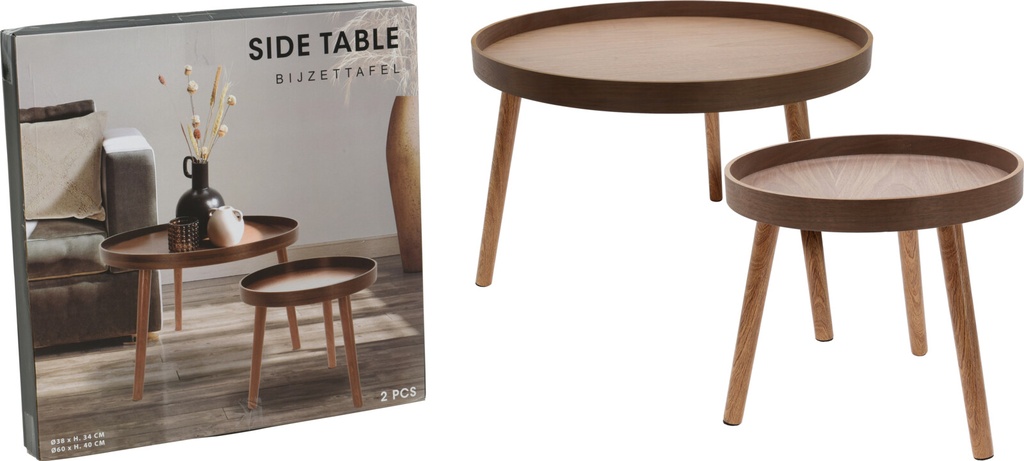 MESITAS BAJAS DE CENTRO/APOYO -  SET DE DOS - MADERA 
