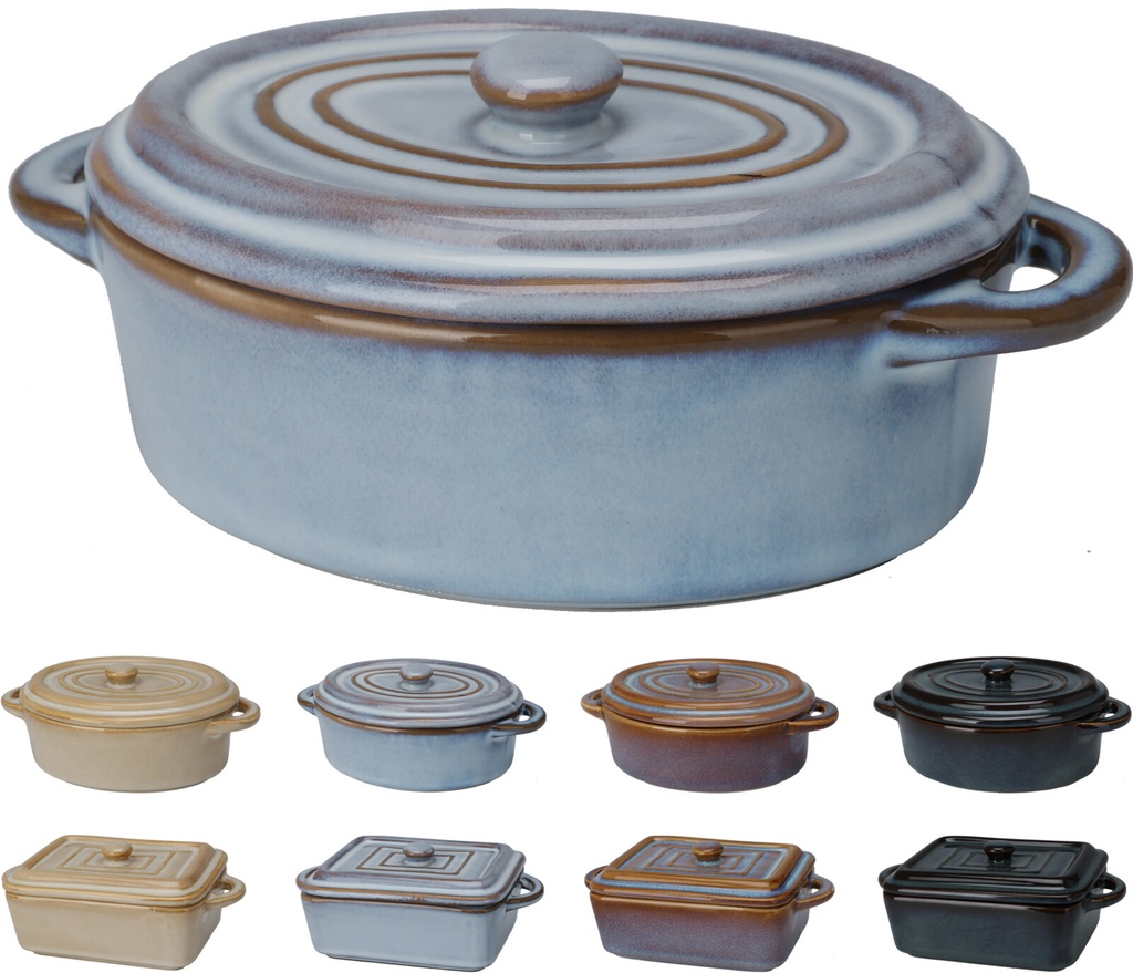 OLLA GRES - 16cm x 9.5cm x 6.5cm  - APTO HORNO!  - 8 COLORES - PRECIO UNIDAD