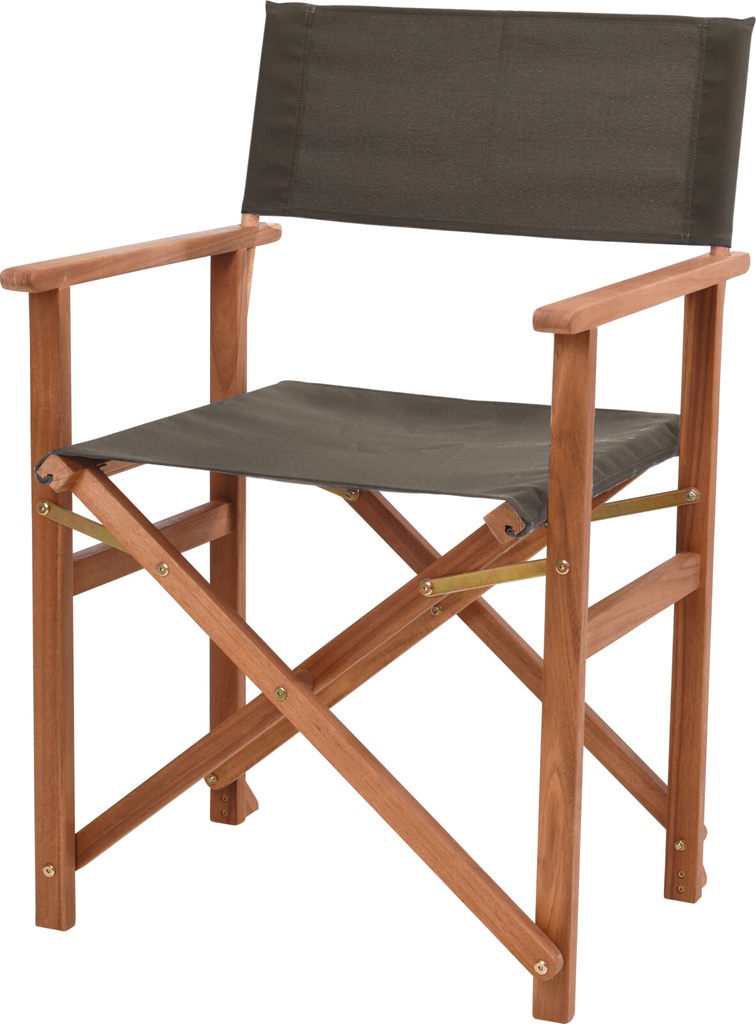 SILLA DIRECTOR - MADERA ACACIA Y TELA VERDE - EXTERIOR