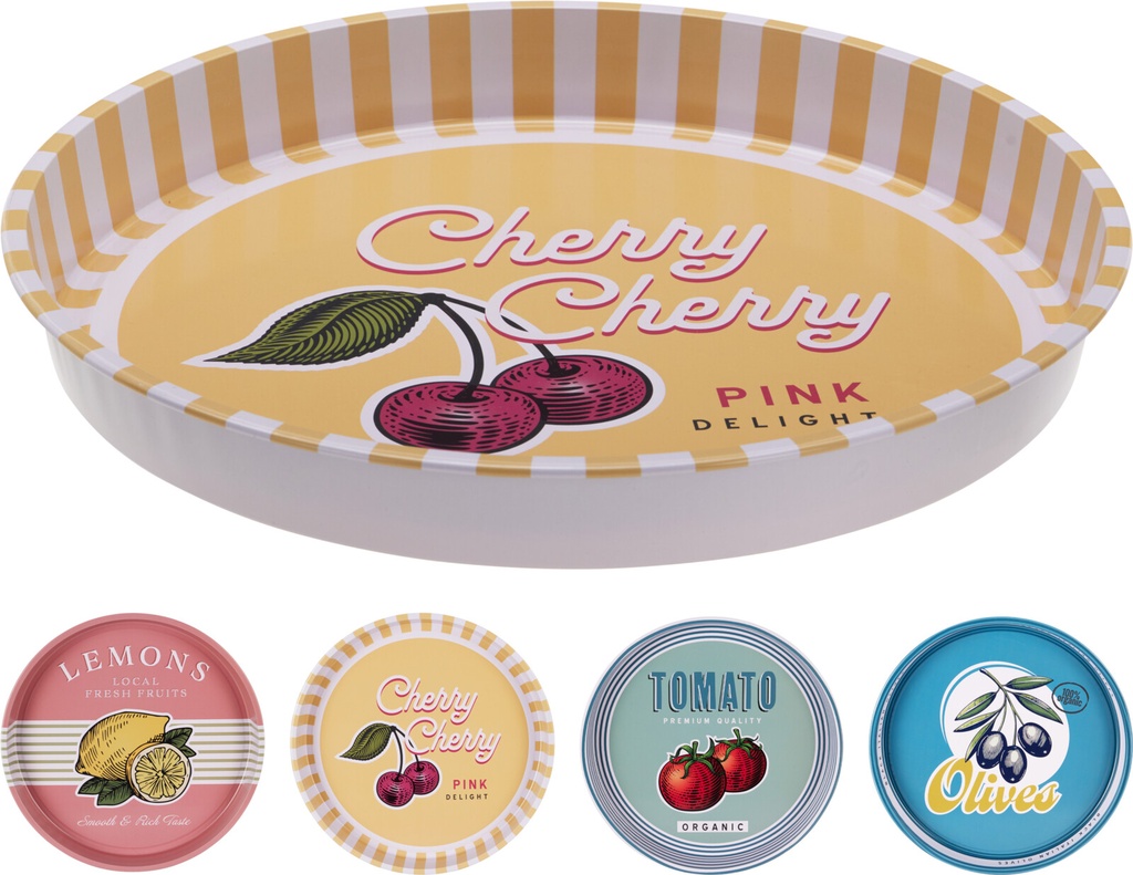 BANDEJA DE SERVIR METAL  - 4 SURTIDOS - PRECIO UNIDAD -33XH4CM