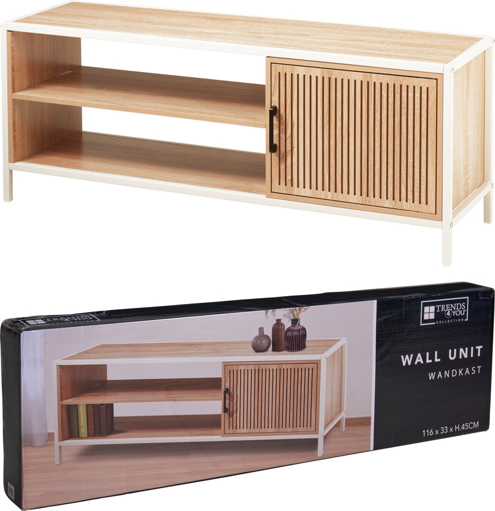 MUEBLE TV METAL MADERA 116X33X45