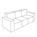SOFA 3 PLAZAS CON FUNDA (11 PZ)