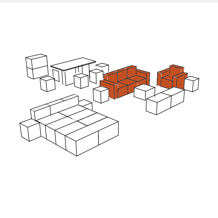 PISO ENTERO - MUEBLES CON FUNDAS (49 PZ)