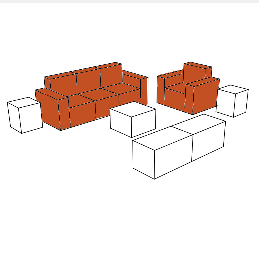 SALON - MUEBLES CON FUNDAS (24 PZ)