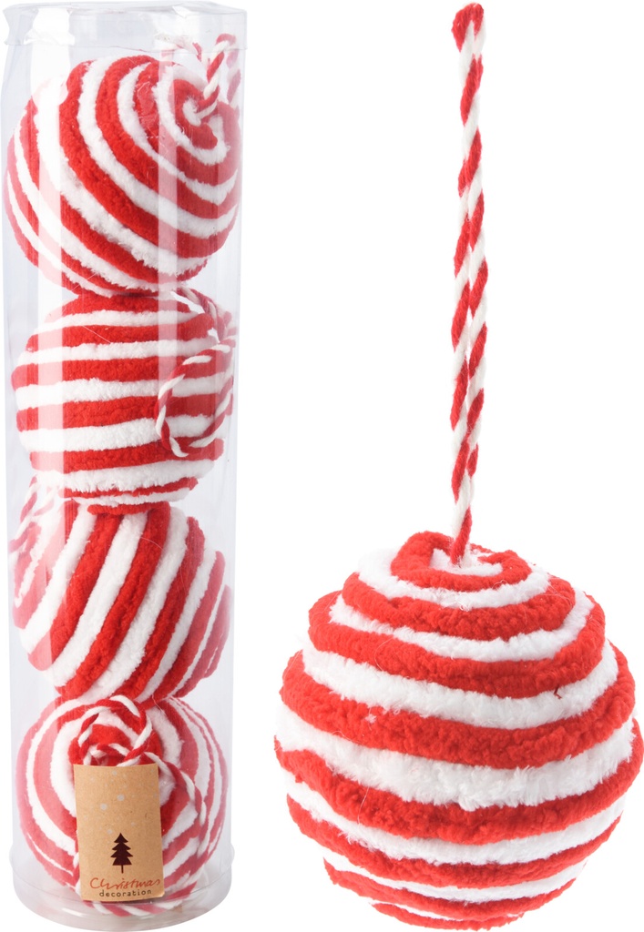 BOLA DE ALGODON RAYADO - CAJA DE 4 - 8CM