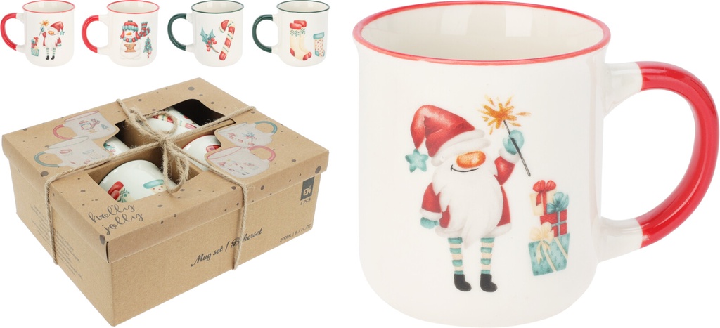 SET.4 JARRITAS MUG NOEL 200CC.