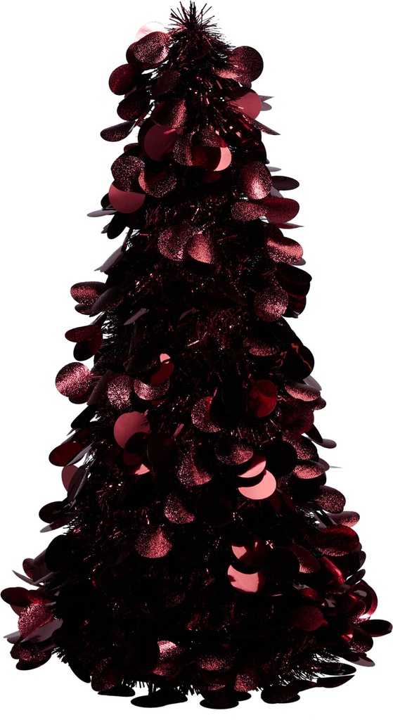 ÁRBOL TINSEL 46CM ROJO OSCURO