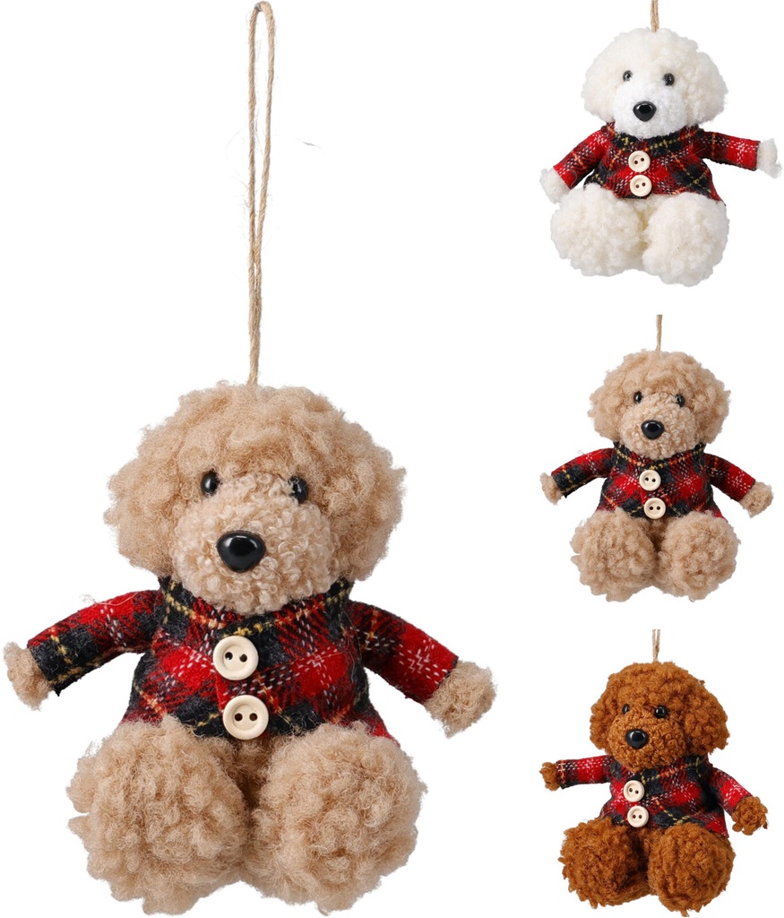 PERRITO PARA COLGAR - 11CM - 3 COLORES - PRECIO UNIDAD 