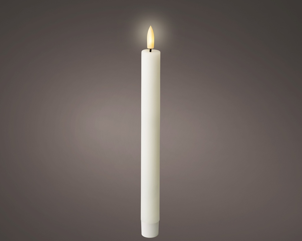 ***LED WICK DINNER CANDLE BO INDO WHITE/WARM WHITE dia2.20-H24.50cm-1L