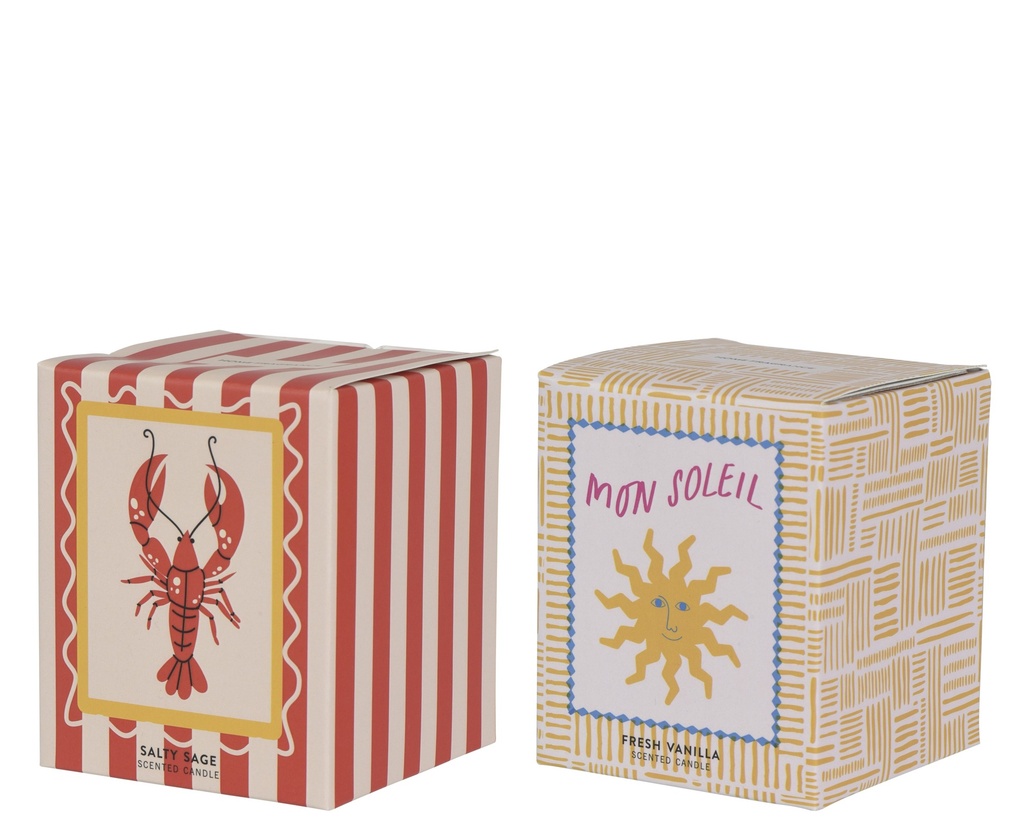 ***SCENTED CANDLE WAX ASSORTED L8.20-W8.20-H9.80cm
