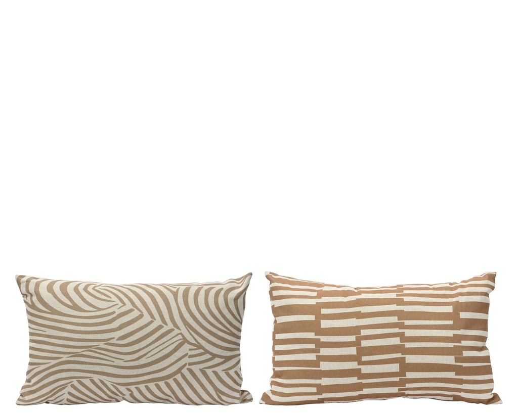 ***CUSHION POLYESTER COTTON BROWN/COLOUR(S) L3-W30-H50cm