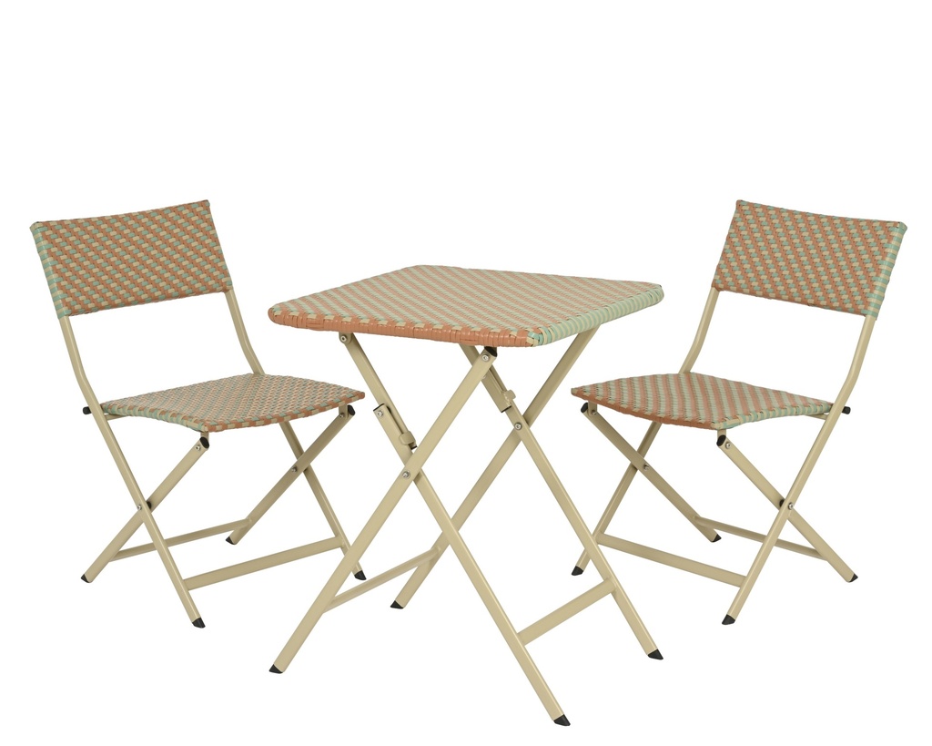 SET DE JARDIN/DESAYUNO PARA TERRAZA O BALCON -  WICKER - L58-W58-H70cm