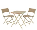 SET DE JARDIN/DESAYUNO PARA TERRAZA O BALCON -  WICKER - L58-W58-H70cm