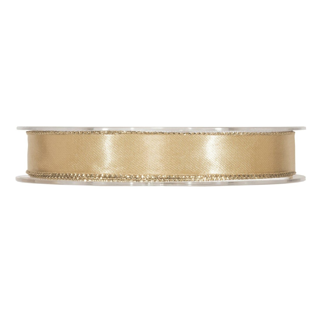 CINTA SATEN CON BORDE REFORZADO - MM15X20MT DORADO