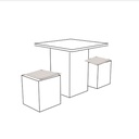 MESA COMEDOR 2 PAX CON COJINES