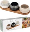SET APERITIVO - 4PCS - CERAMICA Y MADERA