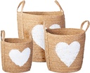 CESTAS NATURALES CON CORAZON - SET DE 3 -  