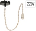 CABLE DECORATIVO PARA COLGAR LAMPARA - CUERDA TRENZADA NATURAL - 90CM