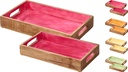 BANDEJAS MADERA DE MANGO - SET DE DOS - 4 COLORES - PRECIO/SET