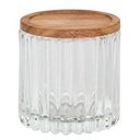 BOTE CRISTAL TRANSPARENTE CON RELIEVE Y TAPA - Ø7,5XH7,8 TRANSPARENT