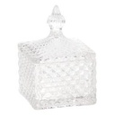 BOTE CRISTAL EN RELIEVE CON TAPA - ESTOCOLMO - PRECIOSO - CM8X8XH11,5