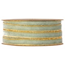 CINTA TERCIOPELO CON BORDE DORADO - MM9X20MT - SAGE
